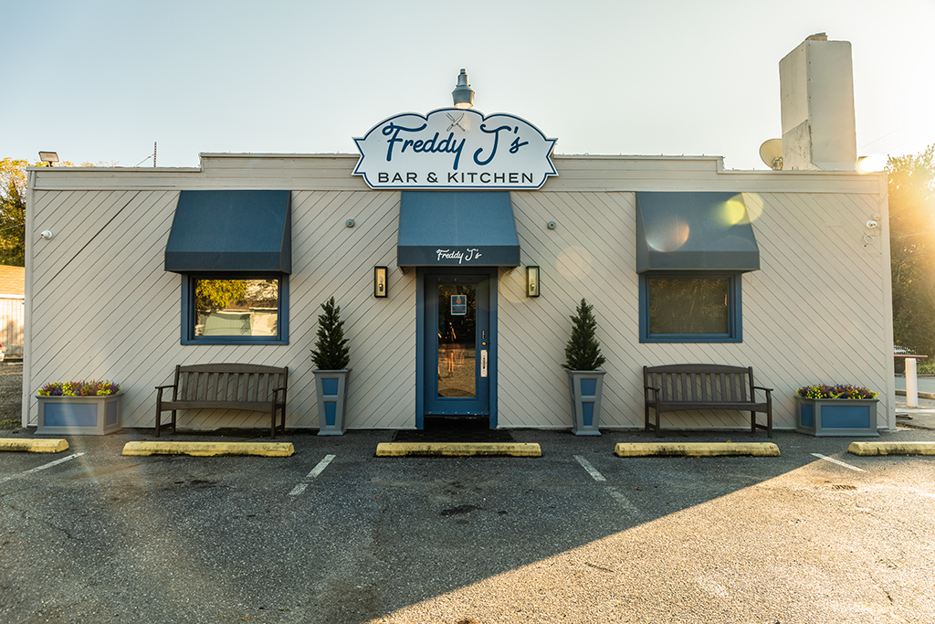 The Front of the Building of Freddy J's Bar & Kitchen in Mays Landing, NJ